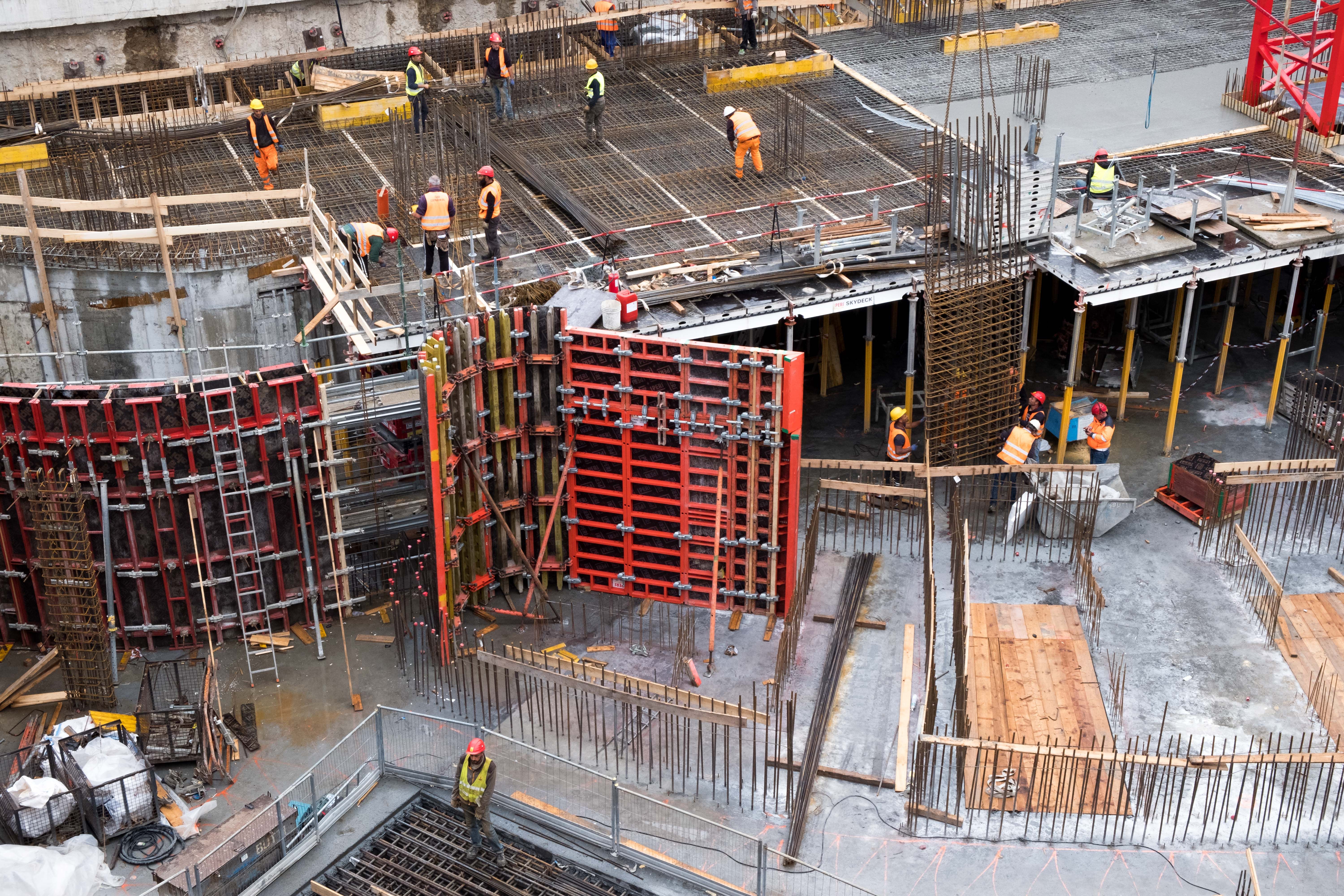 Safety inspection at an industrial construction site
