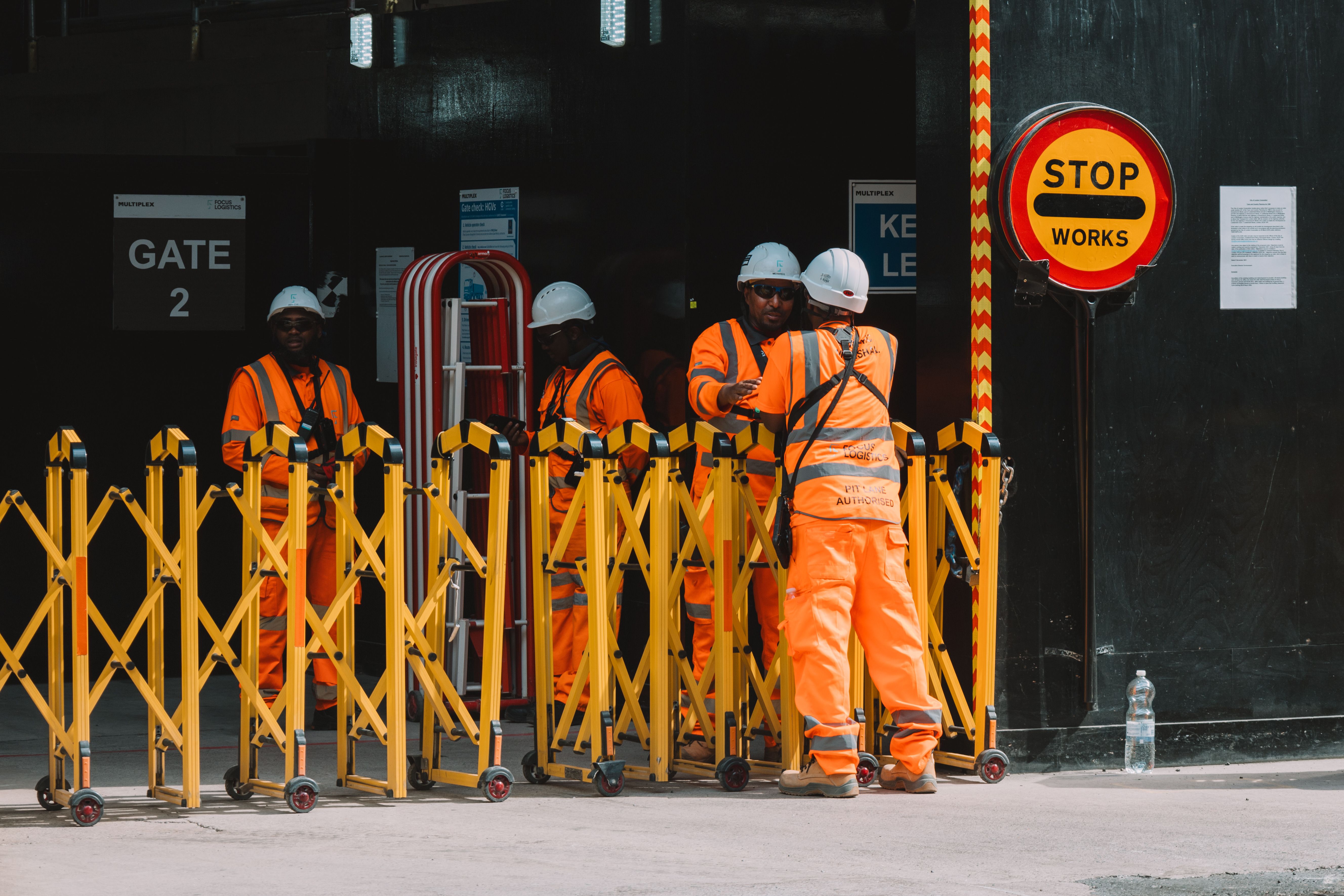 Slipform Global Construction safety team at an industrial construction site